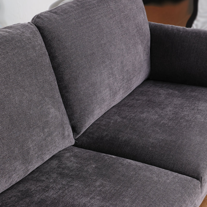 70.08'' Upholstered Loveseat, Dark Grey Polyester