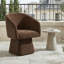 Chaise de coiffeuse pivotante à 360 ° en velours, fauteuil moderne (ensemble de 2, brun)-2143386216