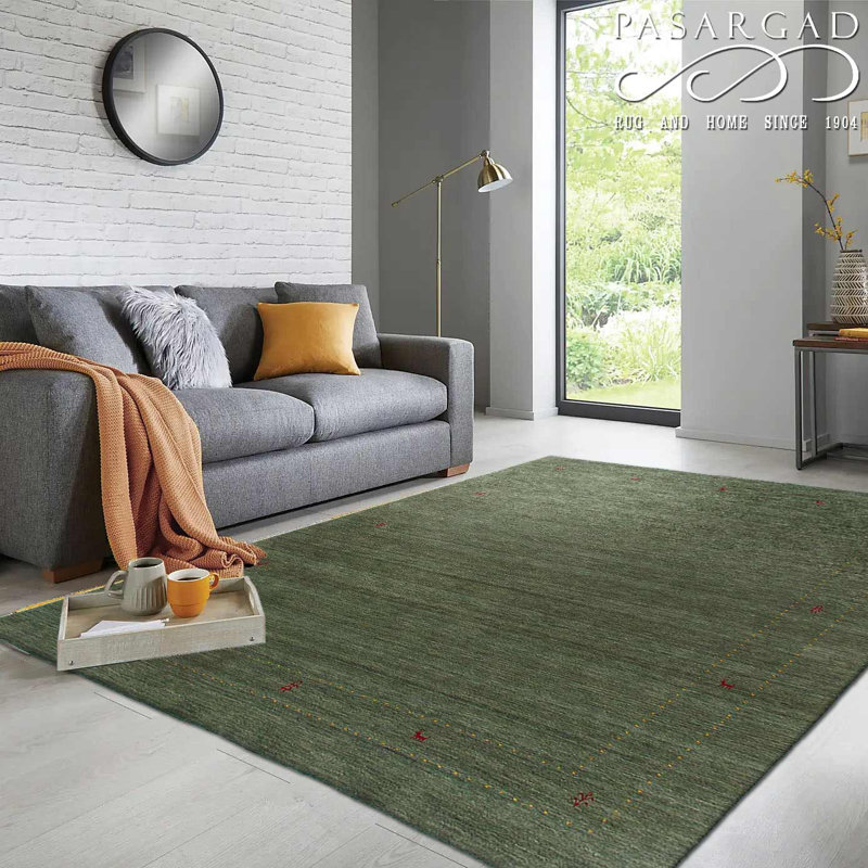 Tapis beige beige noué à la main 8 pi x 10 pi Gabbeh