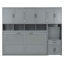 Lit escamotable simple simple avec placard, tiroirs et bureau - gris