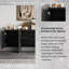 Armoire de rangement et de salon en bois massif Mid-Century moderne minimaliste noir-366810934