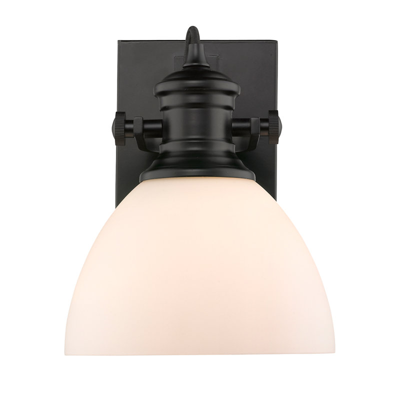 Bales Dimmable Vanity Light, Matte Black, Opal Glass