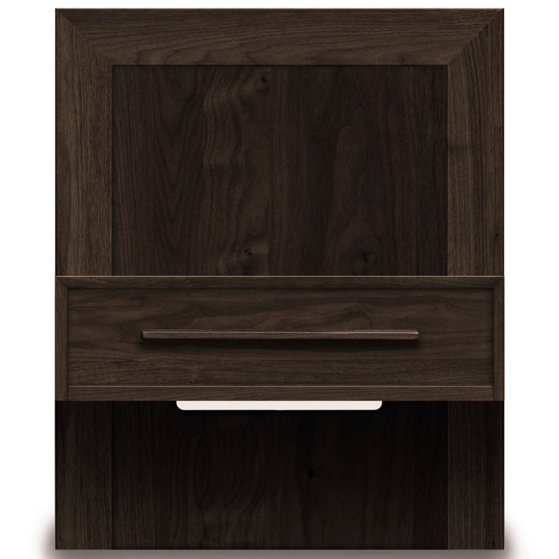 Moduluxe 18.5'' W Solid Wood Nightstand, Smoke Cherry