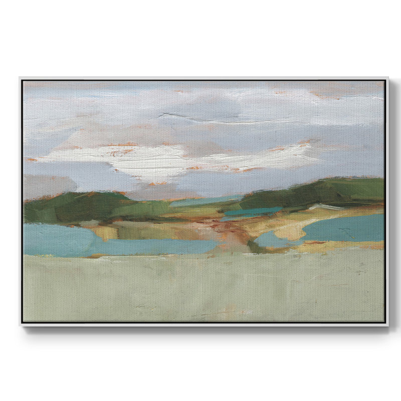 High Noon Vista Study II, H 27 po x l 41 po x P 2 po, Toile encadrée flottée blanche, Non