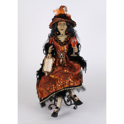 Wine Elegance Sitting Witch