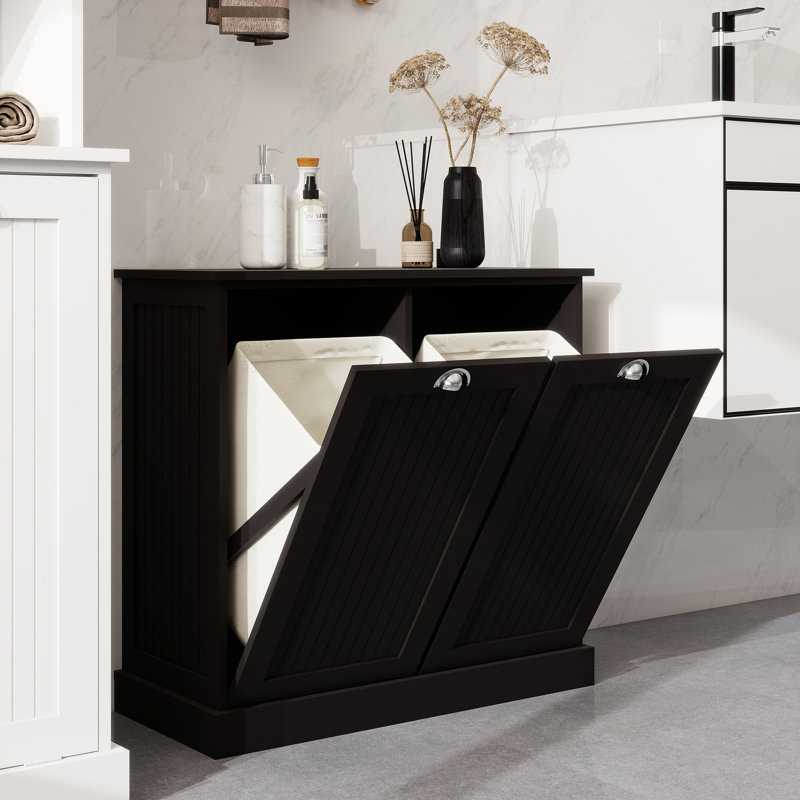 Two-Compartment Tilt-Out Laundry Sorter Cabinet