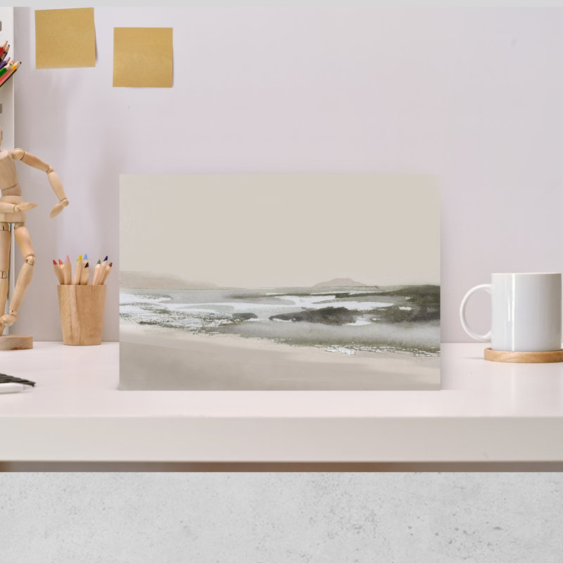 Calm Beach Abstract Contemporary Modern Fish Coastal Wall Art Print, 30.48cm H x 45.72cm W