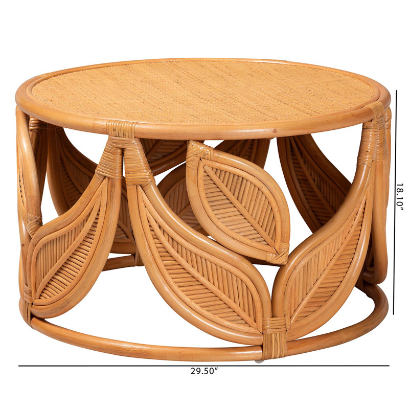 Raflesia Light Honey Round Rattan Bohemian Coffee Table