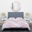 Motif de fleurs rétro rose I - ensemble de housse de couette abstrait rétro - microfibre de polyester-40702053