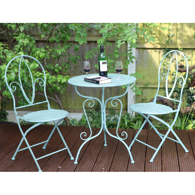 Omosede 2 - Person Patio Dining Set Round Table, Green