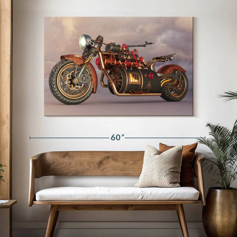 Mehar Steampunk Motorcycle, 34" H x 51" W