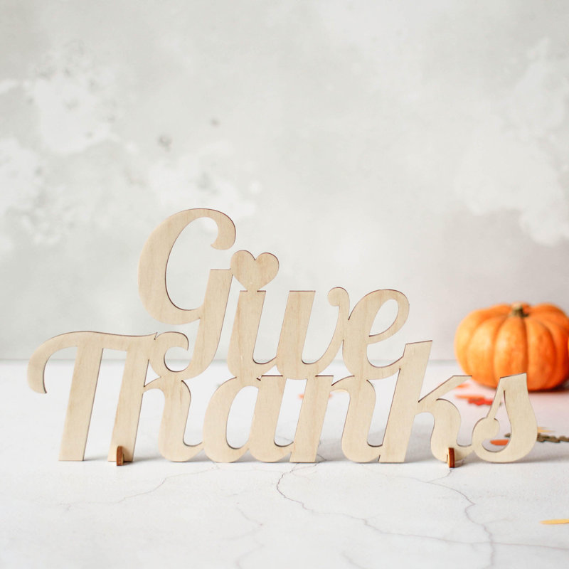Jolly Give Thanks Wooden Sign