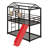 Metal House Bunk Bed With Slide-1972164774