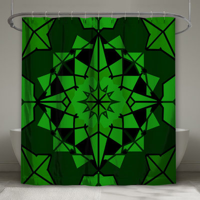 Rideaux de douche vert kaléidoscope