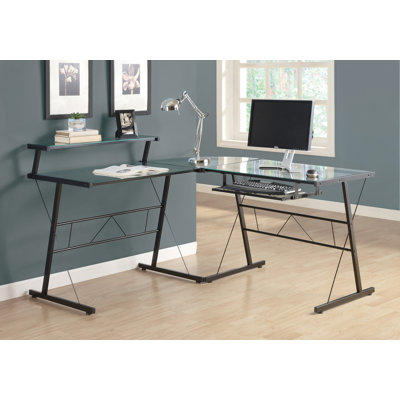 Liljar L-Shaped Metal Base Computer Desk