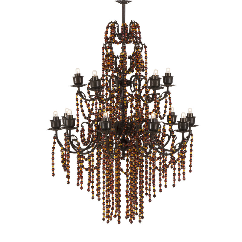 Nellcote 15 - Light Chandelier, Claret
