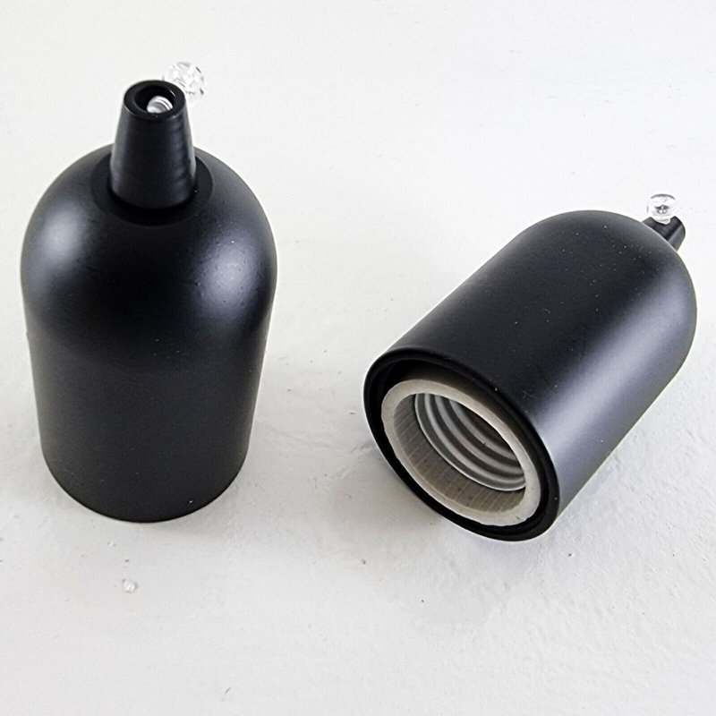 E27 Lamp Holder Industrial Retro Edison Bulb Socket For DIY Pendant Or Wall Light - Suitable For Lampshades, Black