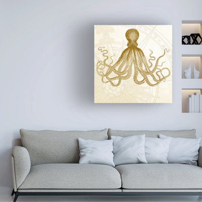 Marcus Jules Gold Octopus  Canvas Art