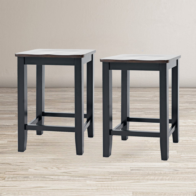 Paulis Solid Wood Counter Stool, Gray