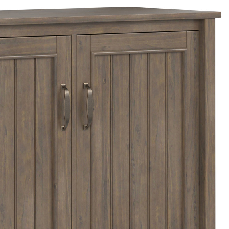 Lev 60'' Smoky Brown Solid Wood Adjustable Shelving Cabinet