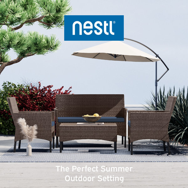 & Reviews Outdoor 4 Cushions Wayfair - Group | with Nestl Seating Person