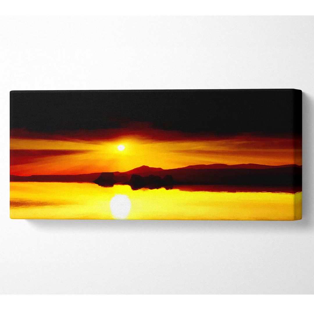 Red Waters Mountain Sunrise - Panorama-Kunstdrucke auf Leinwand - Wrapped Canvas