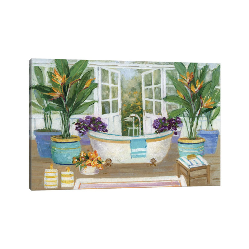 Tropical Island Spa II by Sally Swatland - Wrapped Canvas Painting, 20.32 cm H x 30.48 cm W