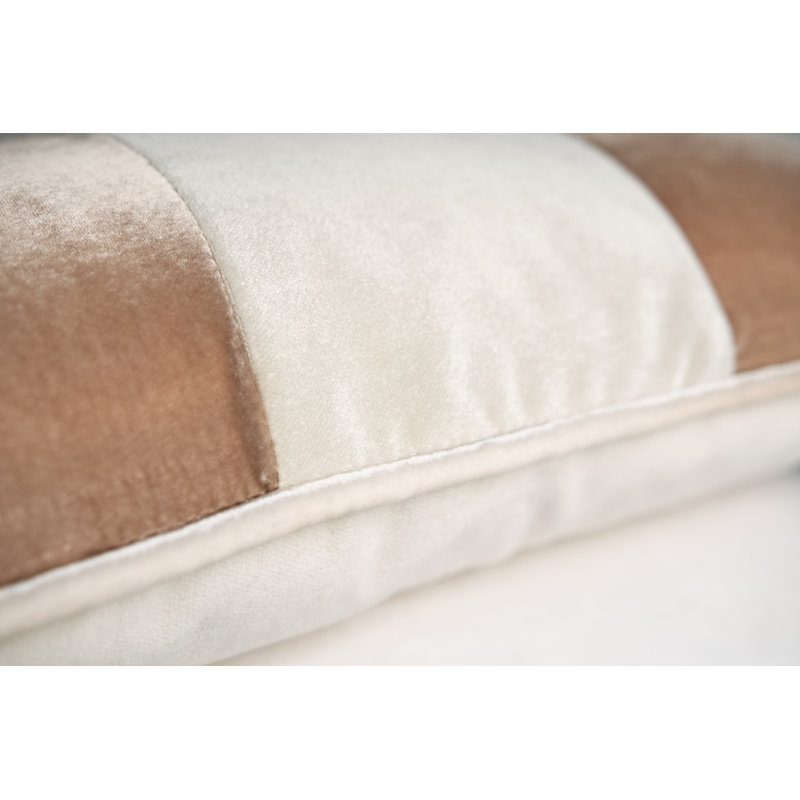 Banded Lumbar Velvet Pillow, Latte