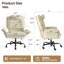 Ensemble de chaises de bureau 2 pièces Modern, bureau de direction cannelé de 55 pouces avec prises de courant et tiroir classeur, chaise de bureau en velours l 24,8 po avec accoudoirs rabattables et appui-tête-1485636290