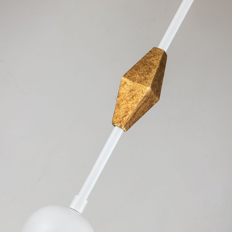 Luminaire suspendu Jesiel, H 25,75 po x l 7 po x P 7 po, Blanc