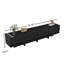 Meuble télé 78,8 po en bois pour le salon, console Mid-Century moderne avec 8 tiroirs-2030942149