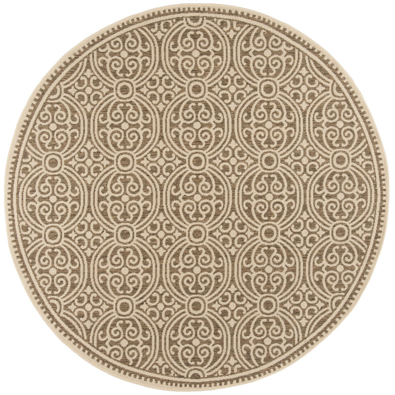 Burnell Performance Indoor/Outdoor Area Rug, Round 6'7"