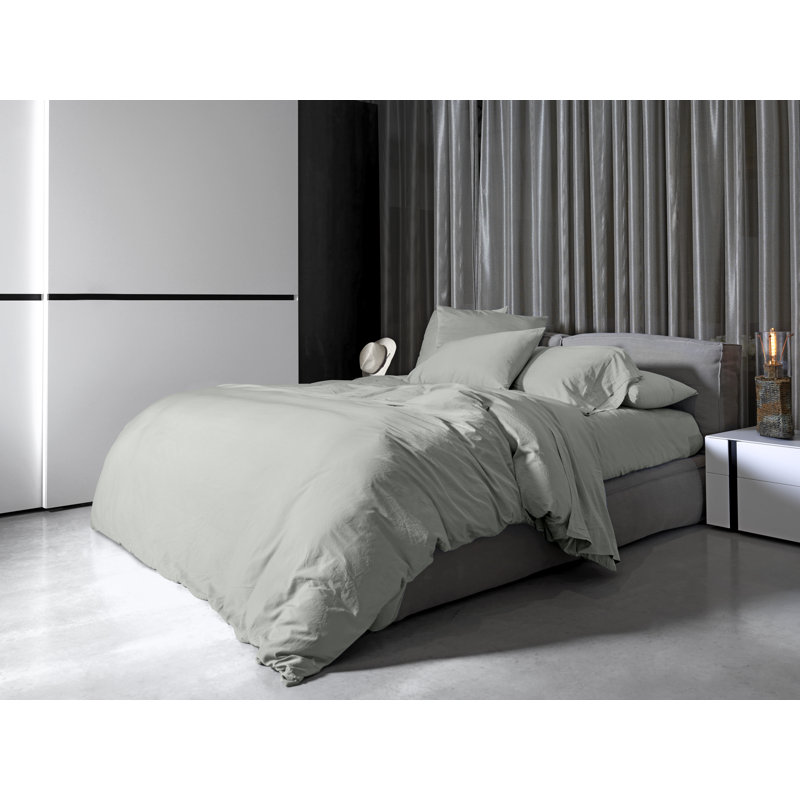Viola Sateen Fitted Sheet, Silver Moon, King
