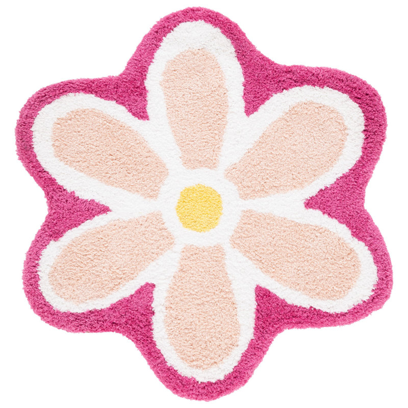 Tapis ivoire / rose Kaylanni Novelty 902, Rond 5 pi