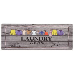 Graettinger Laundry Room Anti-Fatigue Gray/Black/Red Mat