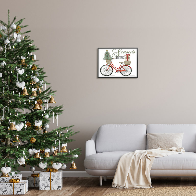 «Season» Greetings, H 16 po x l 20 po x P 1,5 po, Giclée encadrée noir minuit