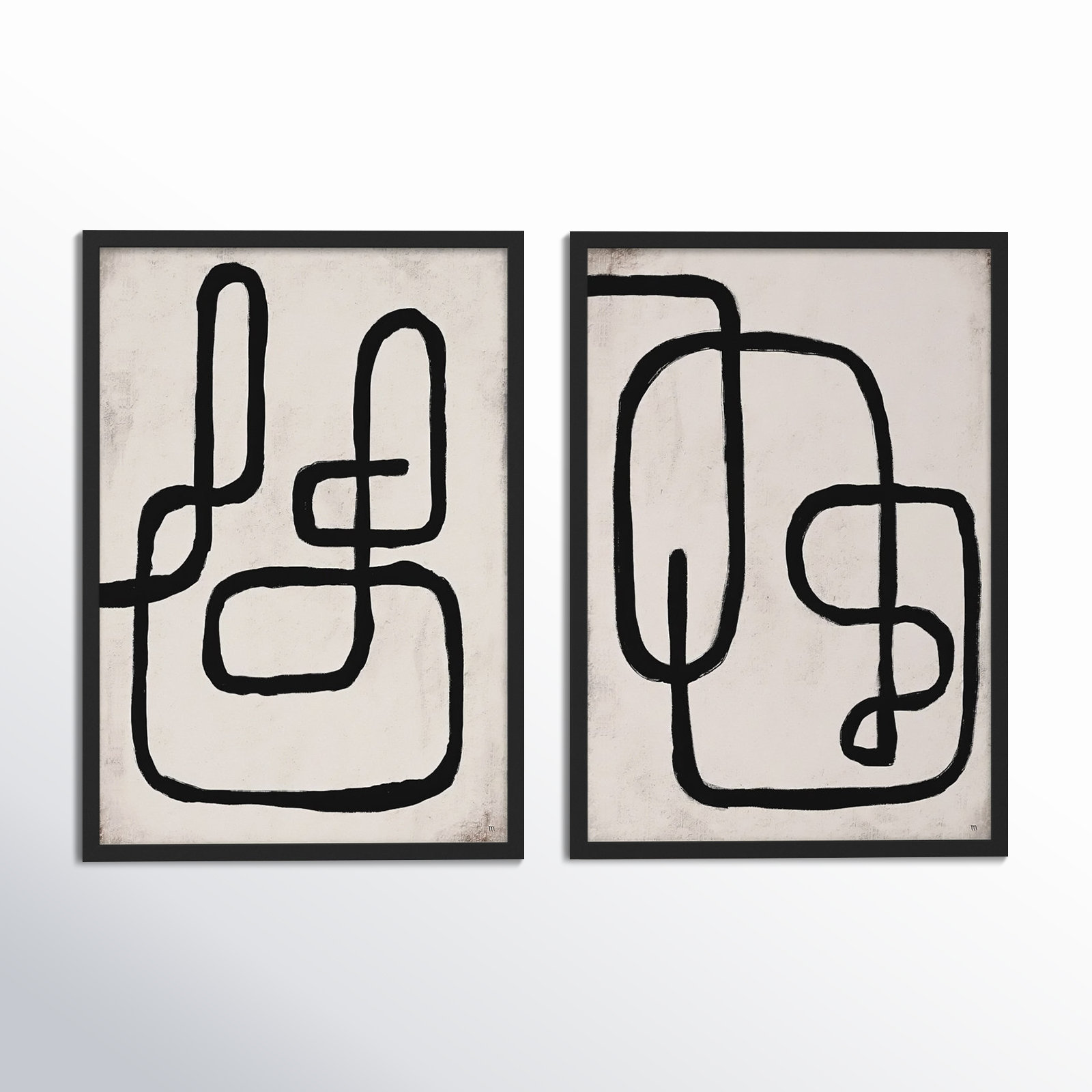Linework by StudioM, Black Framed Paper, 20" H x 28" W x 1.25" D