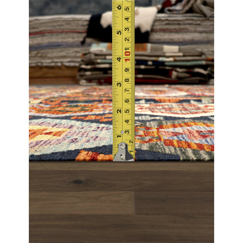 Kilim Geometric Handmade Flatweave Rectangle 8'4" x 11'1" Wool Area Rug in Brown/Orange/Yellow