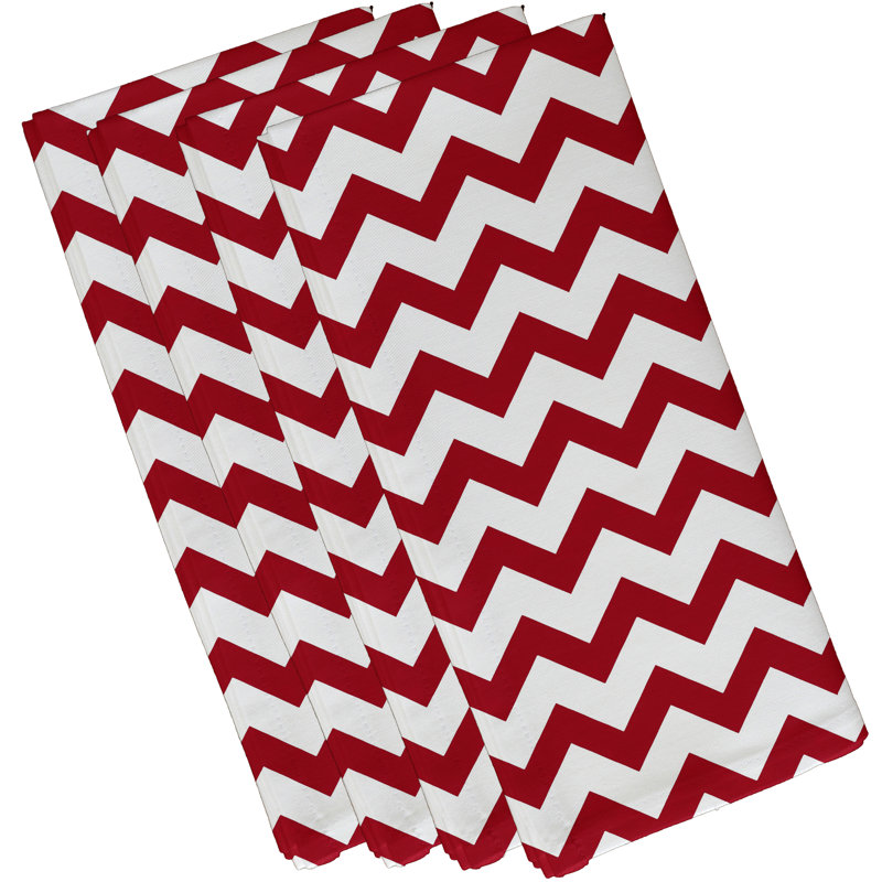 Serviette Aamna, L 18 po x L 18 po, Rouge