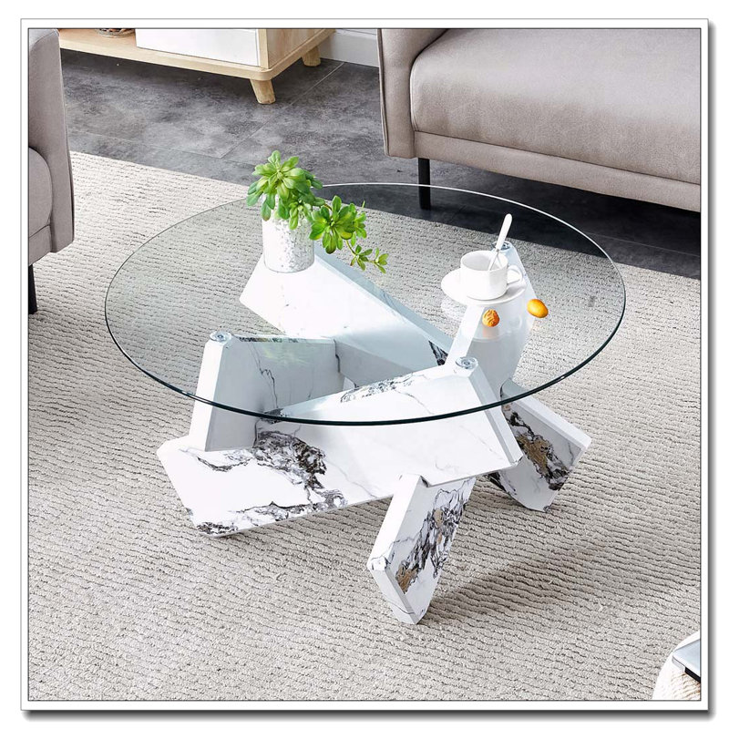 Table basse ronde en verre