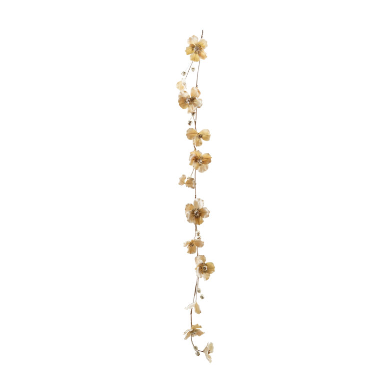 Blush Magnolia Garland with Glittered Jewels