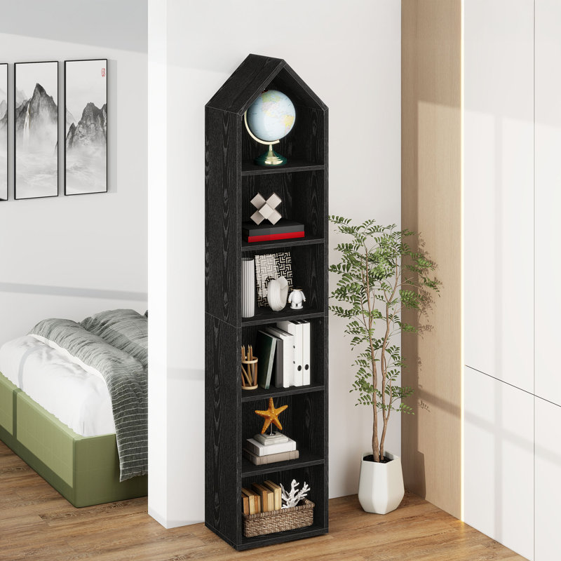  Bibliothèque étroite H 72,8 po, Noir