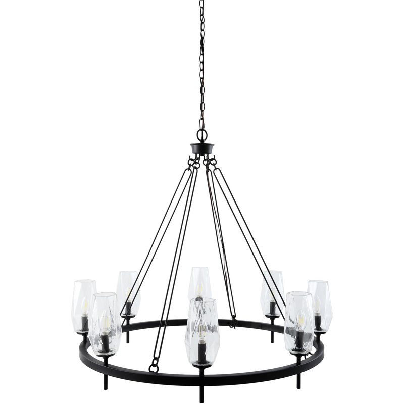 Soriano Chandelier, Matte Black, 8