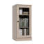 Bibliothèque 100% bois massif à 3 tablettes avec porte en verre transparent et tablettes réglables-26589952