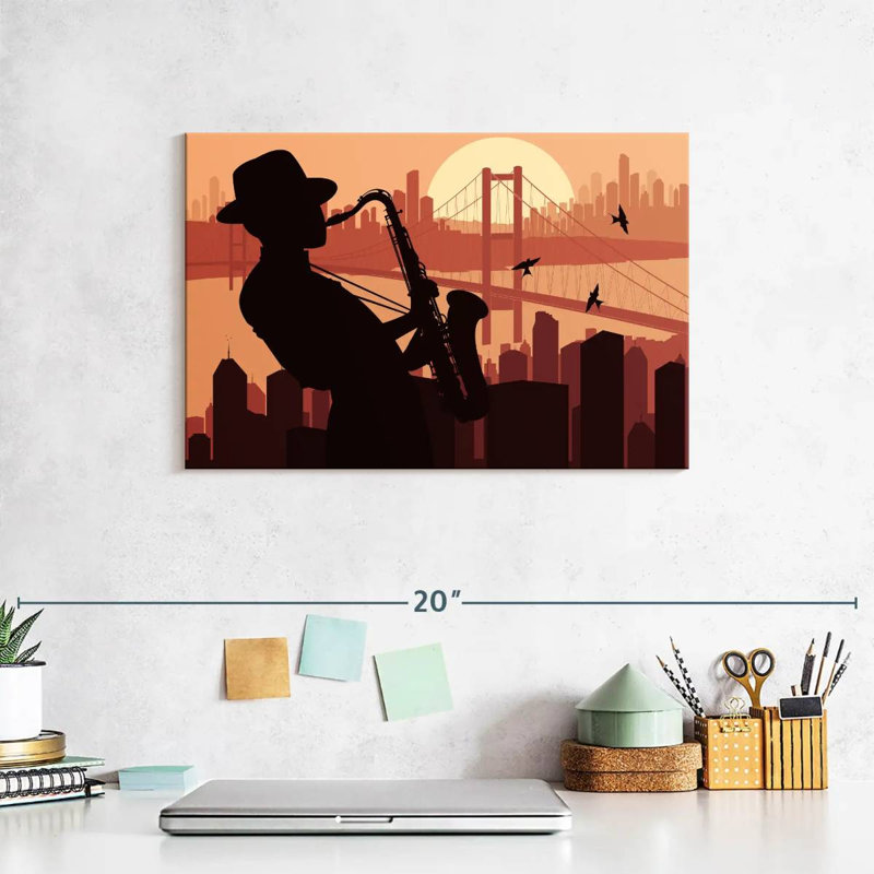 Abarca Sax Player Silhouette, 8" H x 12" W