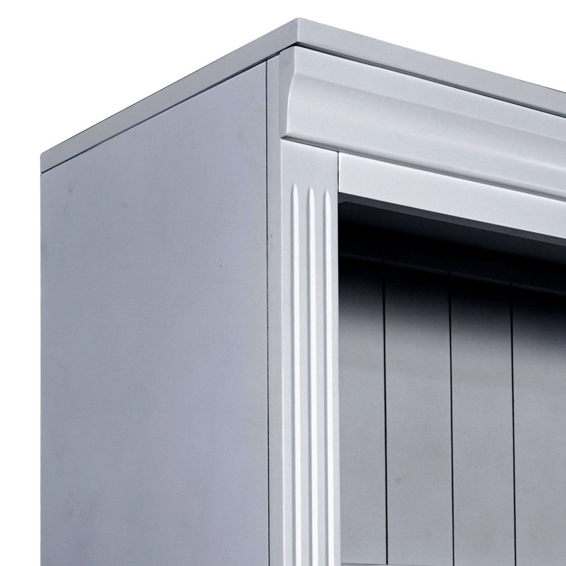 White Adjustable Corner Wood Bookcase Suite with LED Lighting