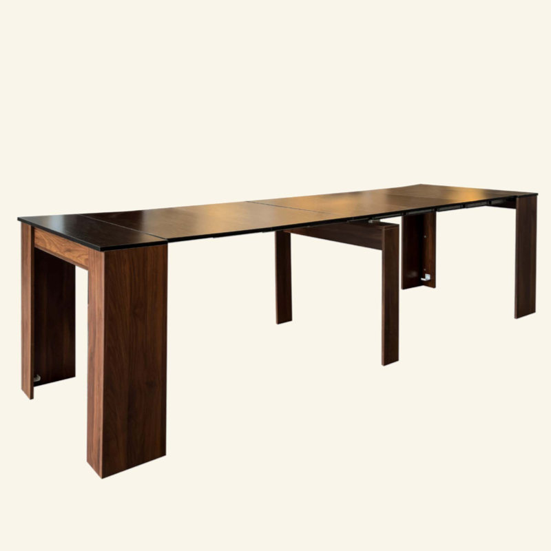 Multifunctional extendable console table, Black / Walnut