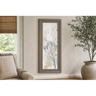 Misty Meadow Wall Art - 18" x 42" - Brown Frame