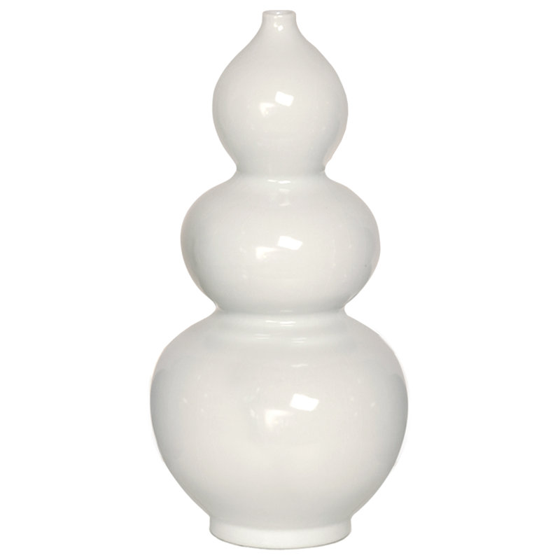 Vase de table en céramique blanc 17 po intérieur / extérieur