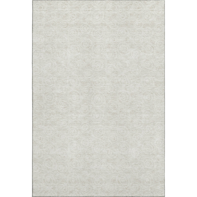 Premium Machine Washable Prisco Ivory Rug, Rectangle 2'6" x 3'10"